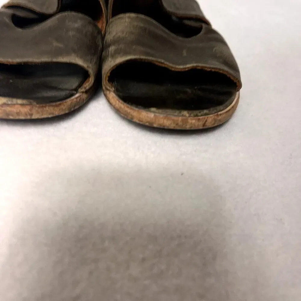 P.Monjo Sandals Women's Sandal 7.5 Brown Leather  Made in Spain Zip Summer